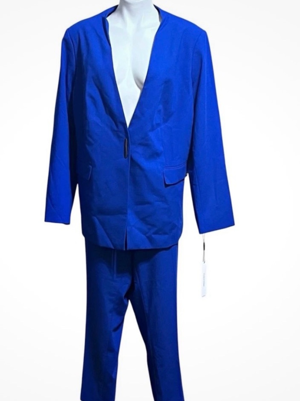 Calvin Klein Electric Blue Relaxed Blazer and Trousers Suit